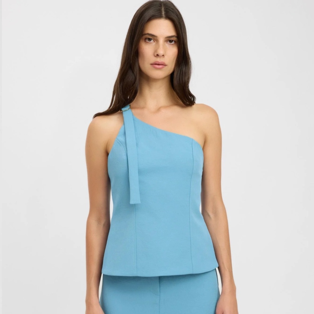 NWT Kookai Ariel Buckle Top in Blue Lagoon